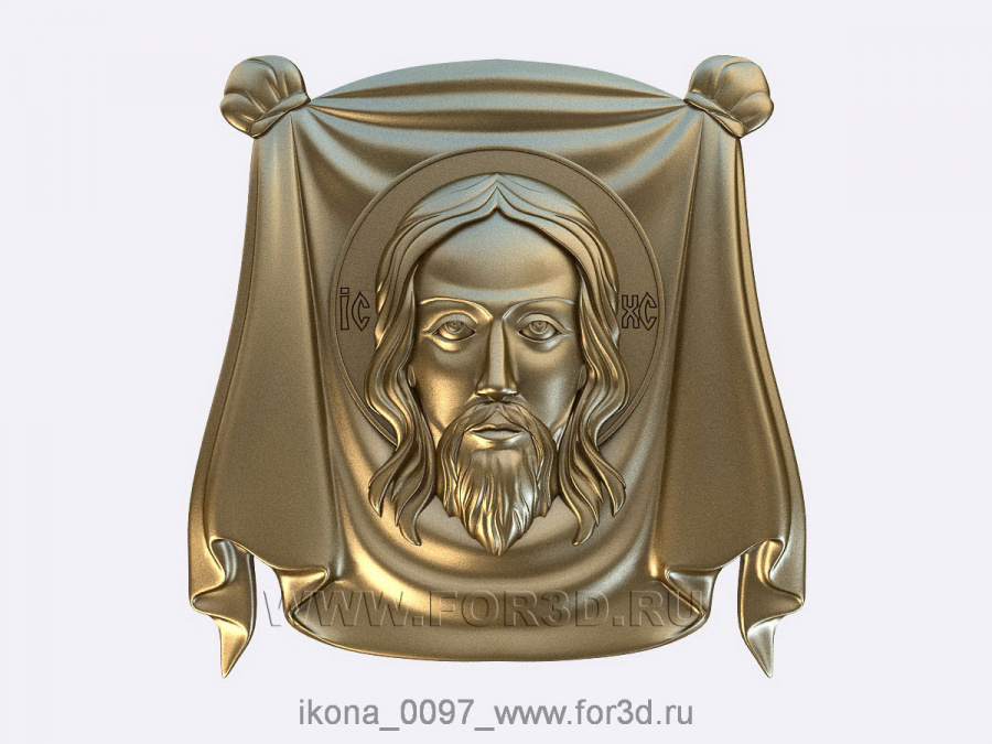 Икона 0097 Лик Христа 3d stl модель для ЧПУ